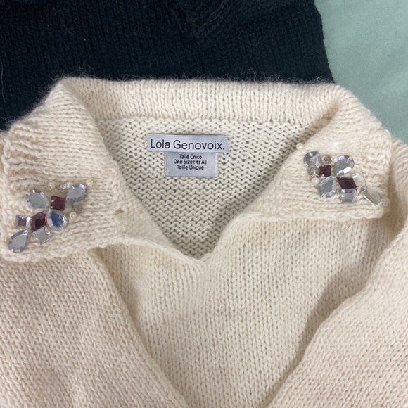 Toddler/kids WOOL sweater with hand sewn Beads - Picture 4 of 5